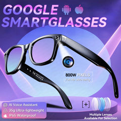 2025 HD Smart Glasses with 800W Camera, ChatGPT, Call & Translate 🕶️✨