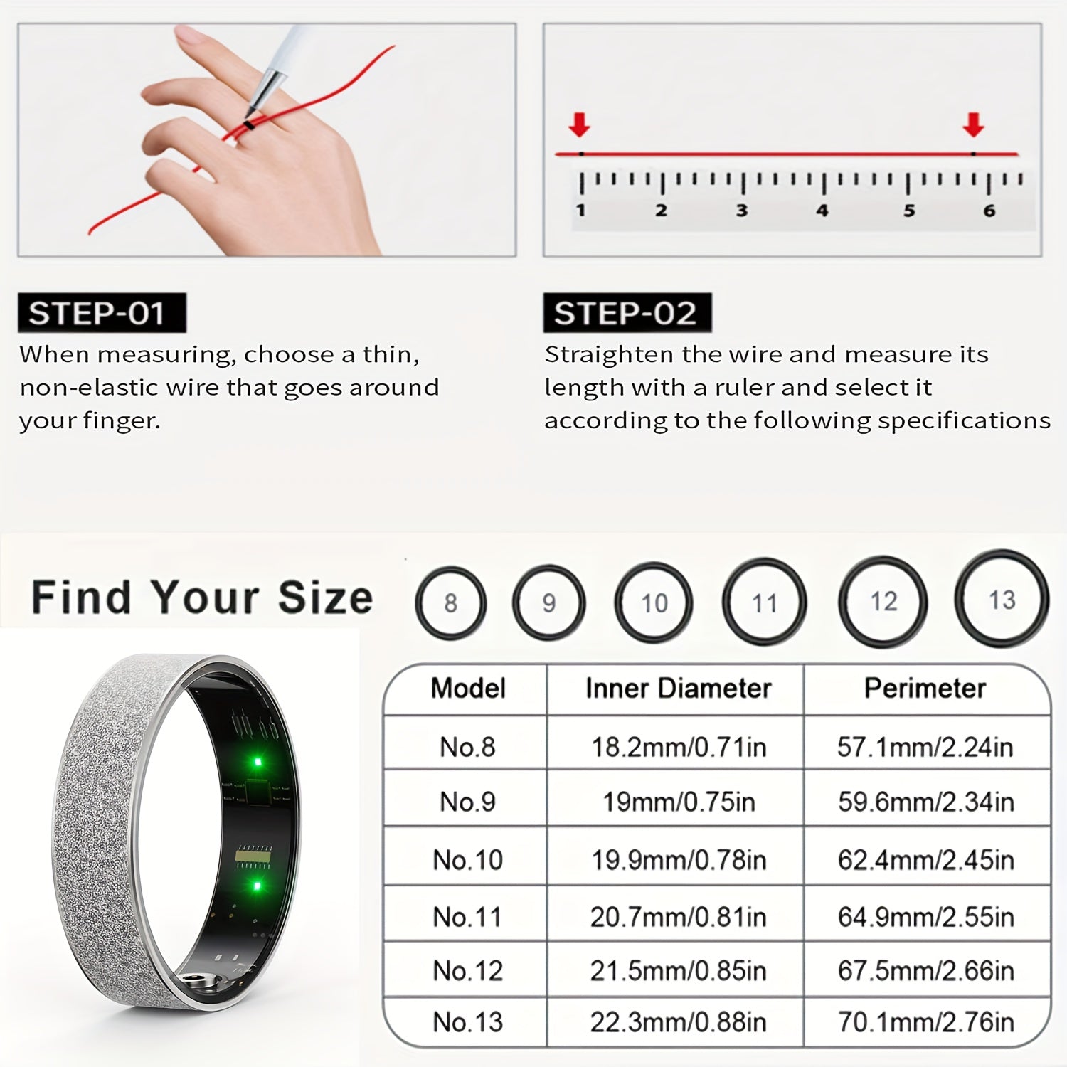 Smart Health Ring Fitness Tracker