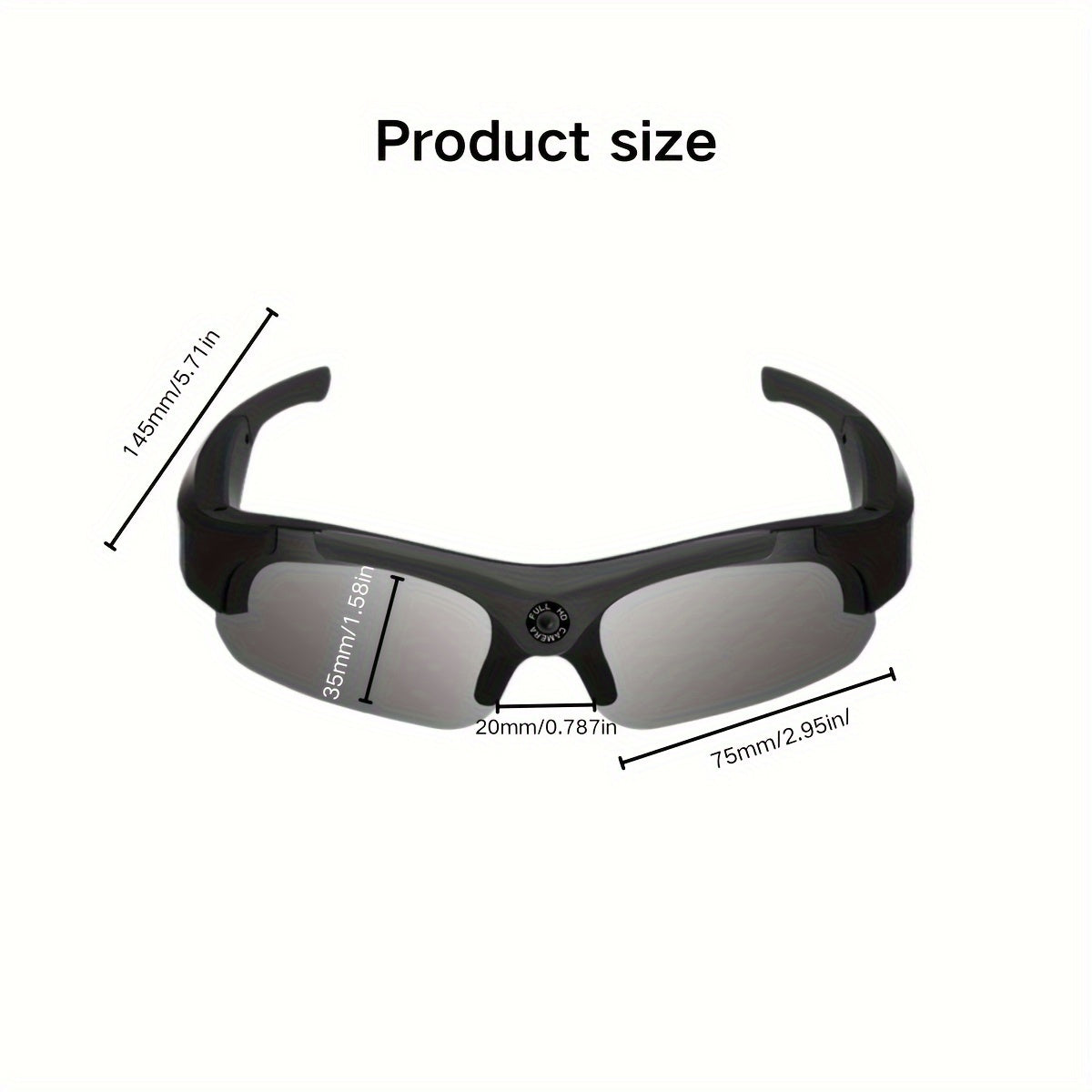 Smart Glasses 1080P – Built-in Body Camera, 32GB Memory