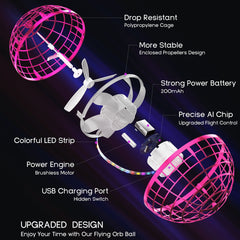 Flying Orb Ball 2024 – Hand Drone Hover Toy for Kids & Teens