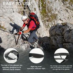 Smart Glasses 1080P – Built-in Body Camera, 32GB Memory