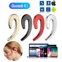 Universal Bone Conduction Earphone Wireless Bluetooth 4.2 Single Ear Hanging Sports Stereo Headset for Iphone 7 8 Laptop Tablet
