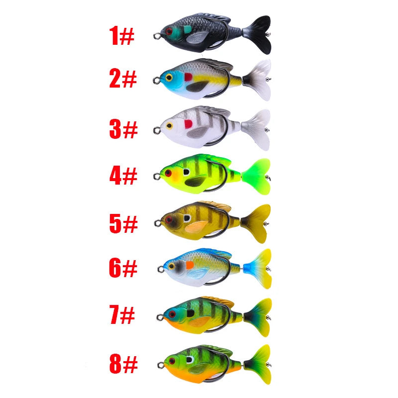 Rotate Tail Crank Fishing Lure Wobbles 7.5cm 8.5g Topwater Soft Baits Lifelike Artificial Hard Bait Bass Pike Fishing Tackle