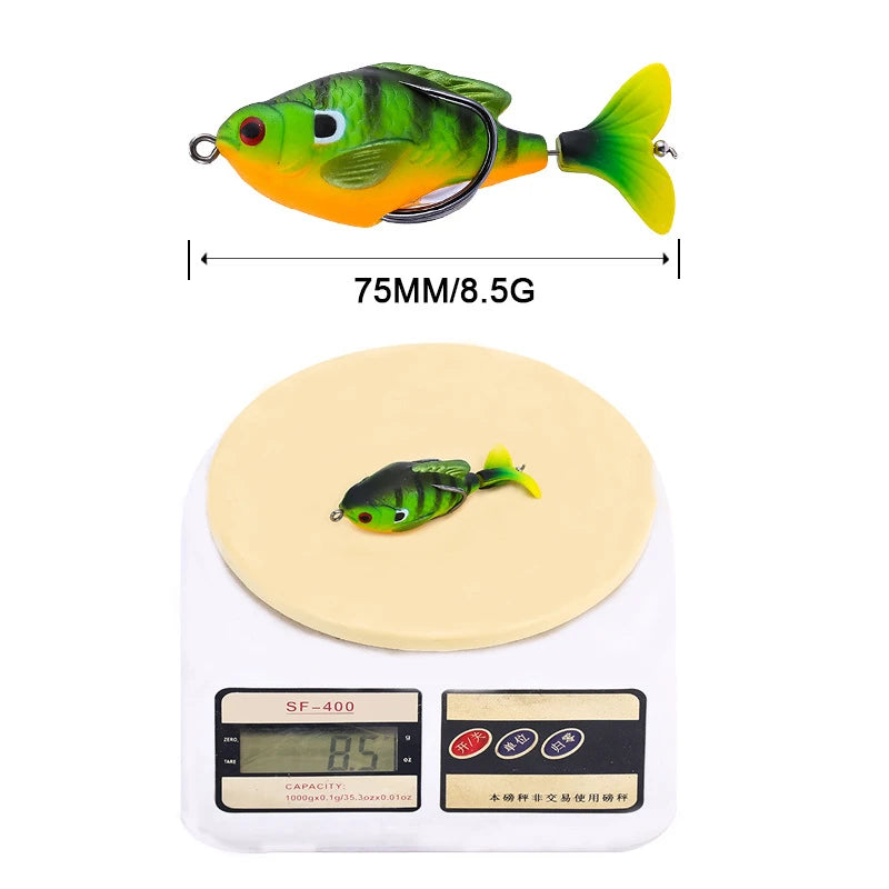 Rotate Tail Crank Fishing Lure Wobbles 7.5cm 8.5g Topwater Soft Baits Lifelike Artificial Hard Bait Bass Pike Fishing Tackle