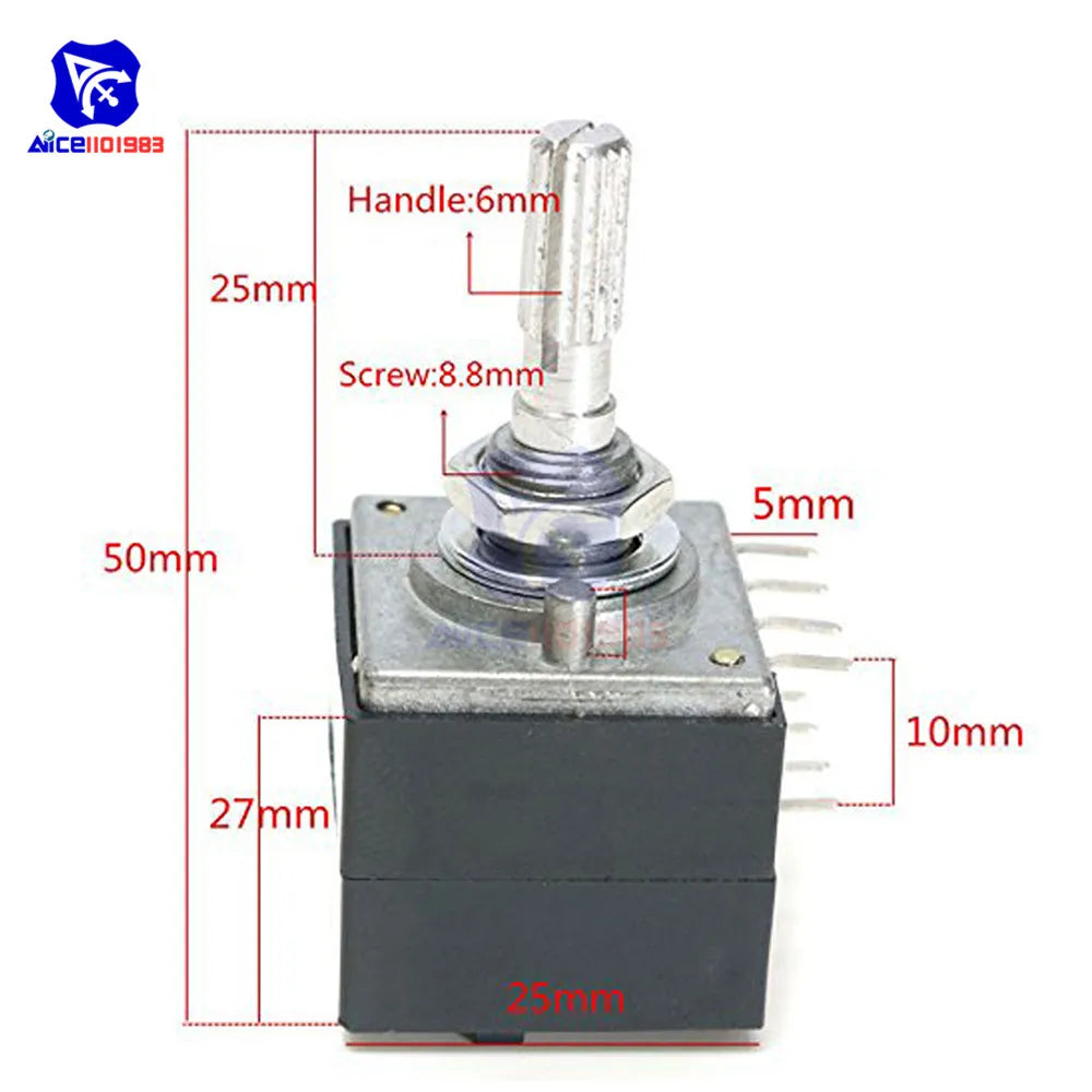 Rotary Potentiometer 50K / 100K LOG ALPS RH2702 Audio Volume Control Pot Stereo W Loudness L