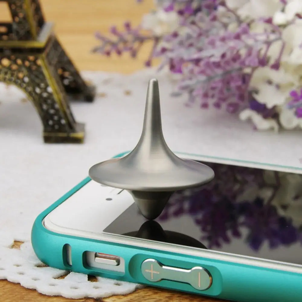 Metal Gyro Spinning Top – Silver Totem Print