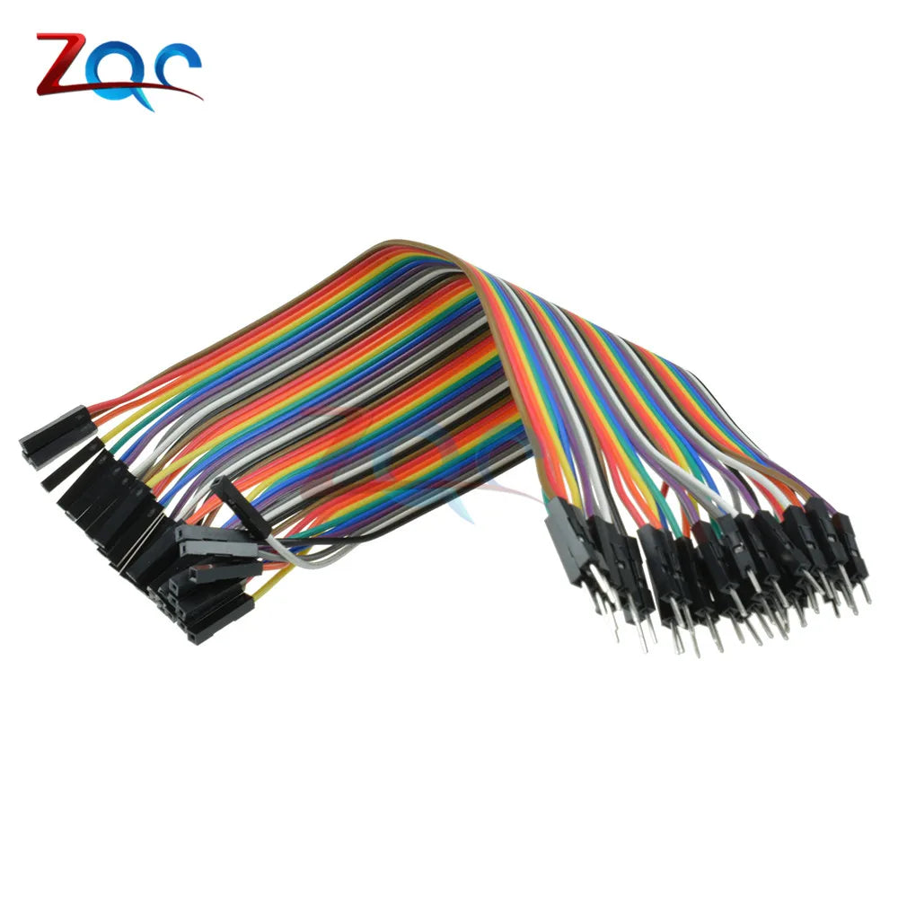 40pcs In Row Dupont Cable 20cm 2.54mm 1pin 1p-1p male to Female Jumper Wire For Arduino Breadboard