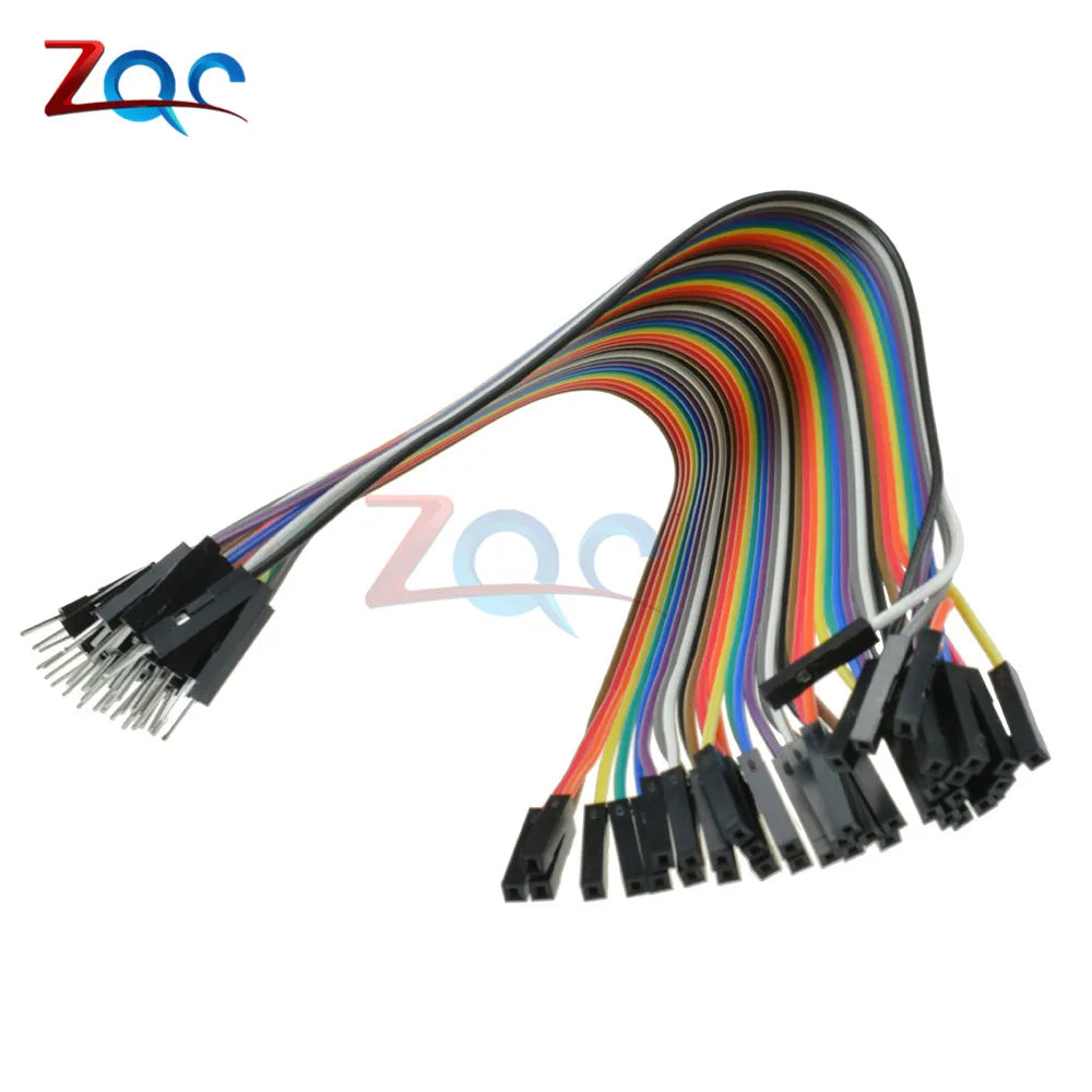 40pcs In Row Dupont Cable 20cm 2.54mm 1pin 1p-1p male to Female Jumper Wire For Arduino Breadboard