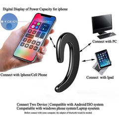 Universal Bone Conduction Earphone Wireless Bluetooth 4.2 Single Ear Hanging Sports Stereo Headset for Iphone 7 8 Laptop Tablet