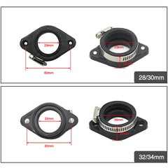 ZSDTRP Motorcycle Carburetor Adapter Inlet Intake Pipe Rubber Fit for KEIHIN MIKUNI KOSO PE PWK21-34 Motocross Air Intake