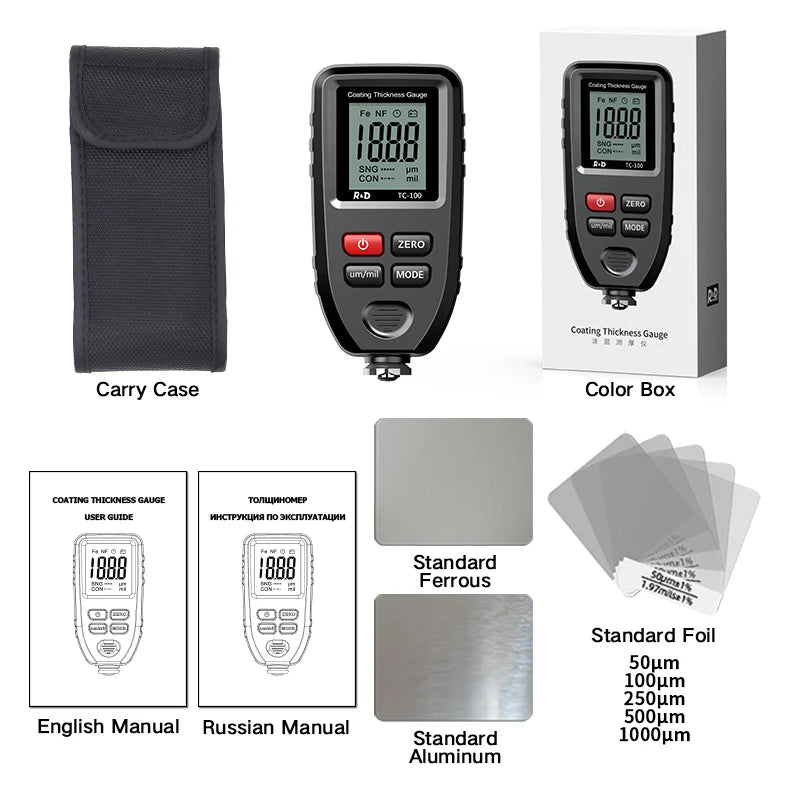 Automotive Paint Film Thickness Tester – Multi-Color Display