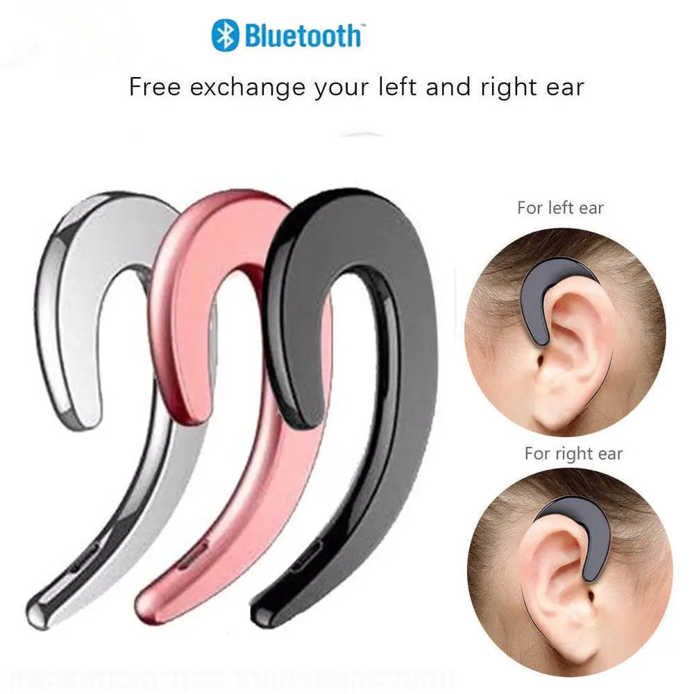 Universal Bone Conduction Earphone Wireless Bluetooth 4.2 Single Ear Hanging Sports Stereo Headset for Iphone 7 8 Laptop Tablet