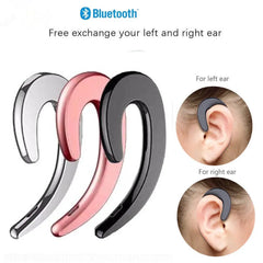 Universal Bone Conduction Earphone Wireless Bluetooth 4.2 Single Ear Hanging Sports Stereo Headset for Iphone 7 8 Laptop Tablet