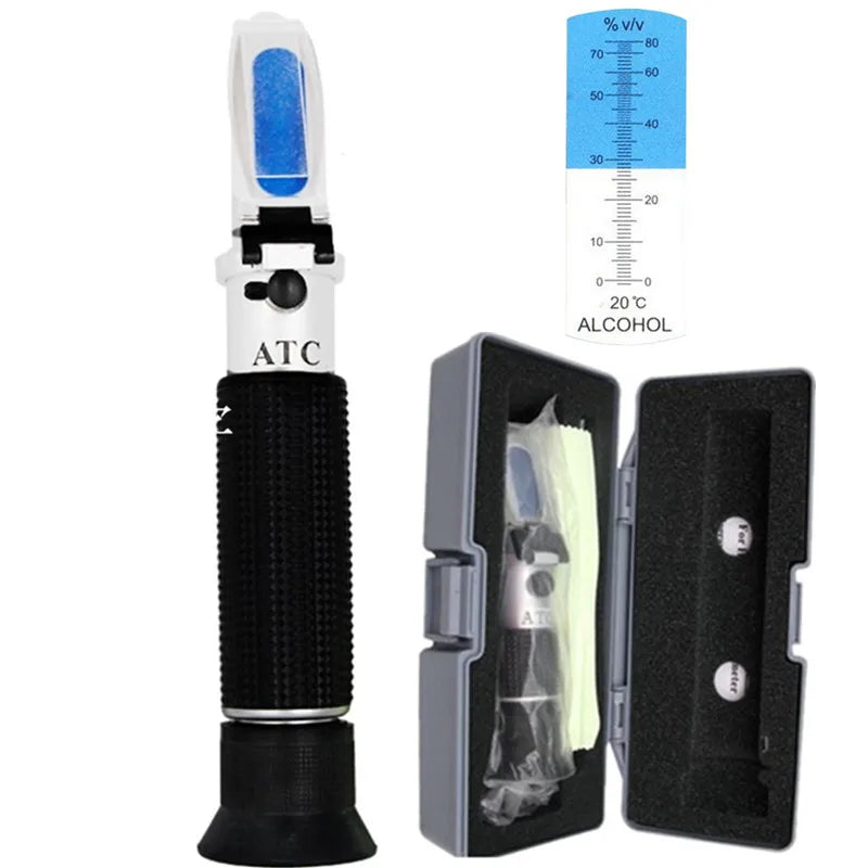 Handheld Alcohol Refractometer – 0–80% for Spirits & Brewing