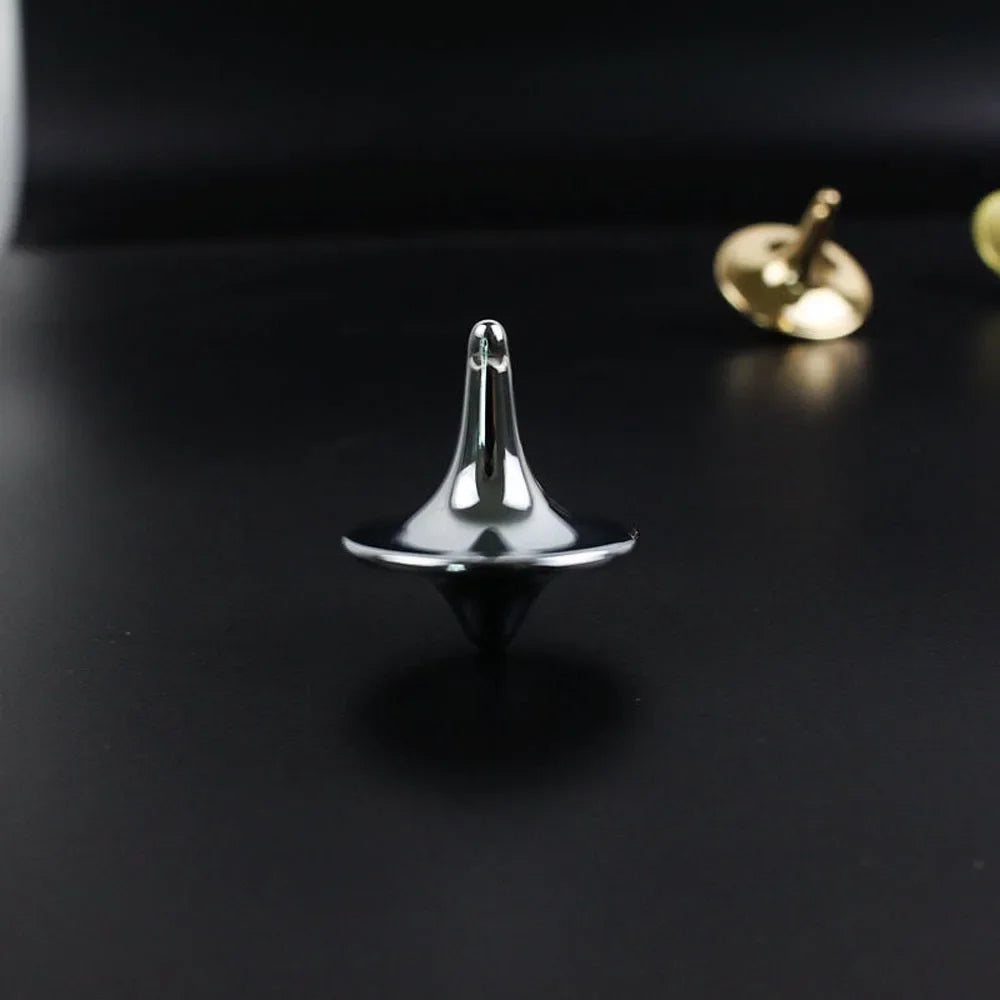 Metal Gyro Spinning Top – Silver Totem Print