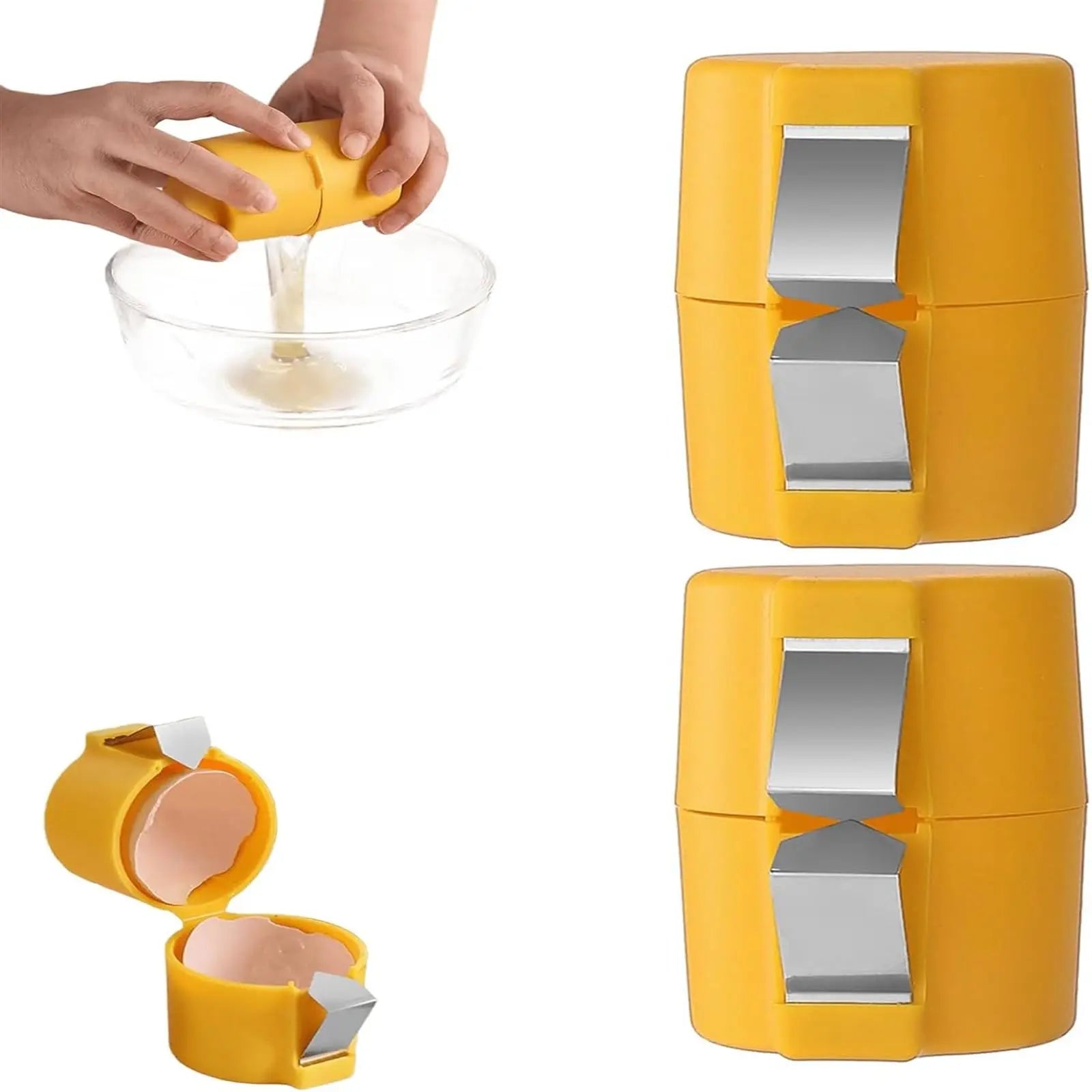 Egg Shell Opener Tool – Handheld Egg Cracker & Separator Kitchen Gadget (1/2pcs)