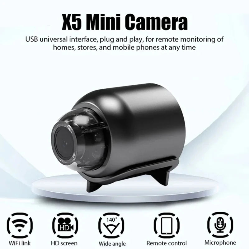 X5 Mini Camera 1080P – Portable Wireless Surveillance with Night Vision & Motion Detection