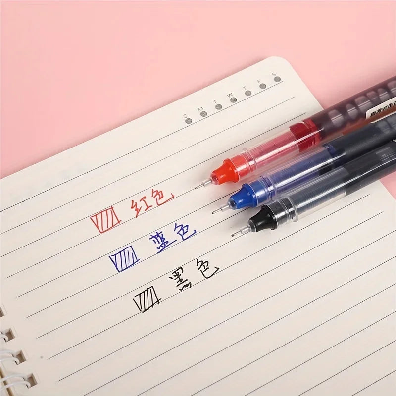 10pcs Needle Gel Pens – High-Quality Liquid Ballpoint, Kawaii Stationery