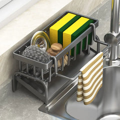 Kitchen Sink Storage Rack – Draining Holder for Sponges, Cloths & Cleaning Supplies