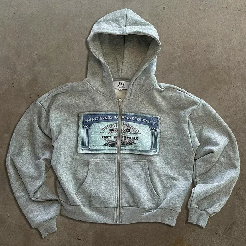 Grey Oversized Reversible Hoodie – Plaid Lining, Unisex Streetwear