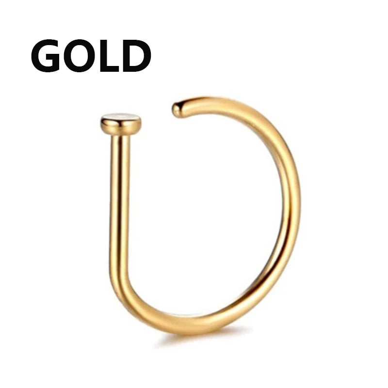 Women Fake Piercing Nose Ring Hoop Septum Non Piercing Nose Clip Rock HipHoop Stainless Steel Magnet Fashion Punk Body Jewelry