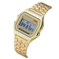F91W LED Digital Watch – Steel Band, Multi-Functional Sports & Business Clock