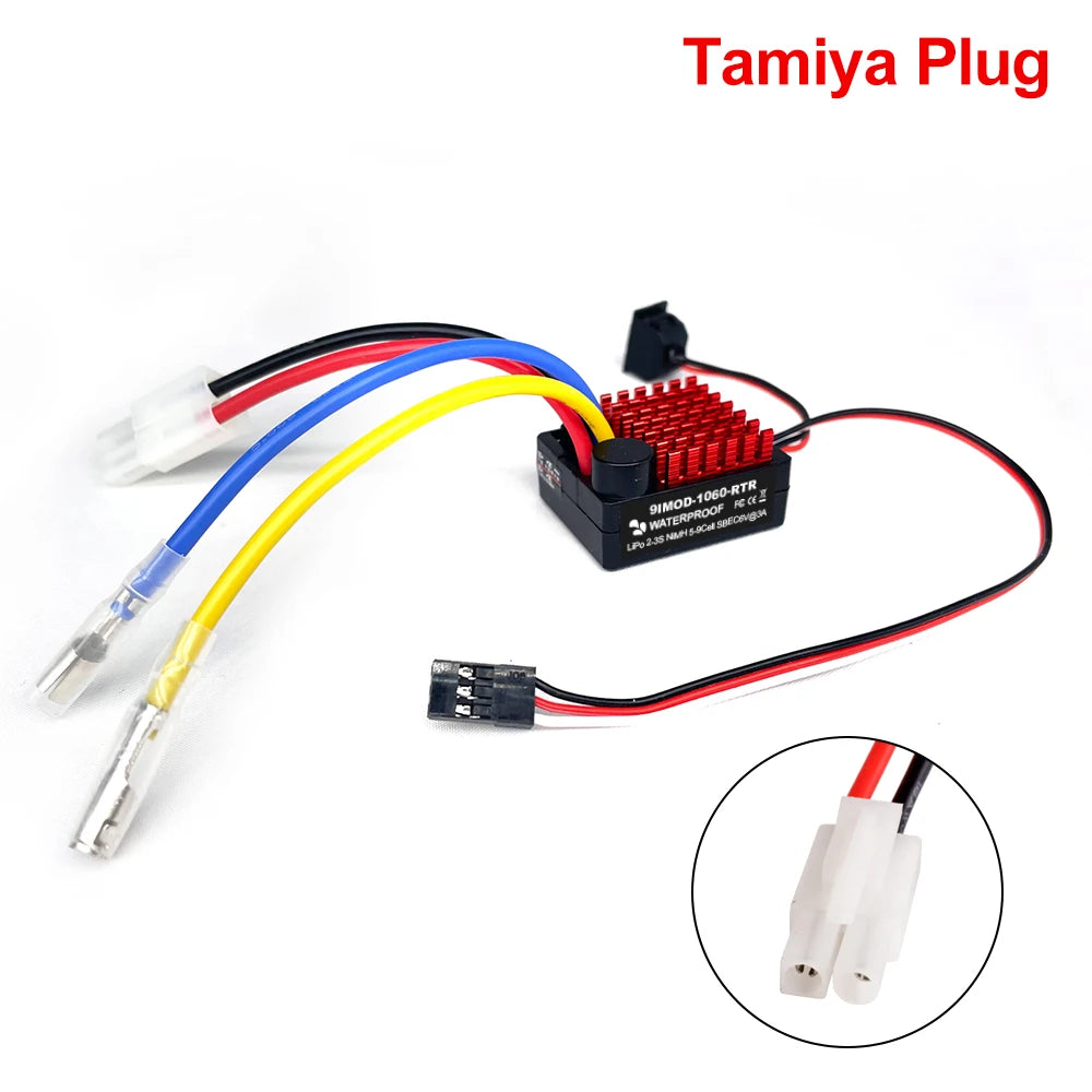 9IMOD 1060 RTR 60A ESC Brushed Electronic Speed Controller 2-3S LiPo Waterproof BEC 6V3A for 1/10 Axial SCX10 TRX4 TRX6 D90 HPI