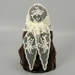Women’s Lace Triangle Hair Scarf – Vintage Retro Headband & Elegant Hair Accessory