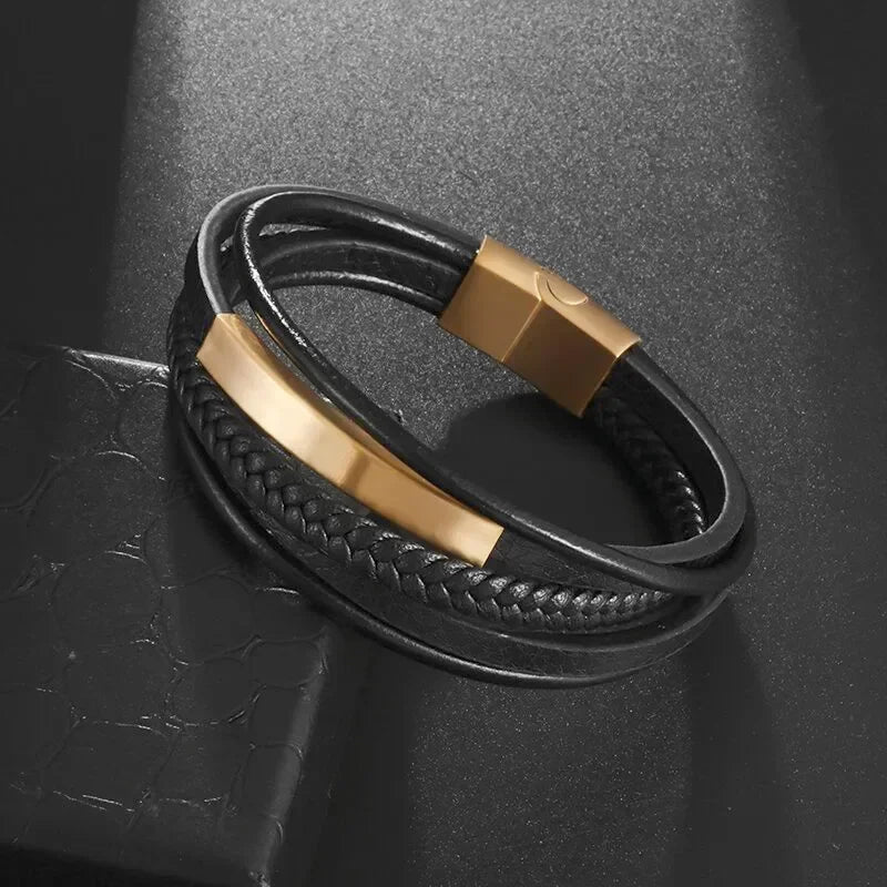 Men’s Star of David Bracelet – Vintage Leather Braided Judaica Jewelry ✡️🖤
