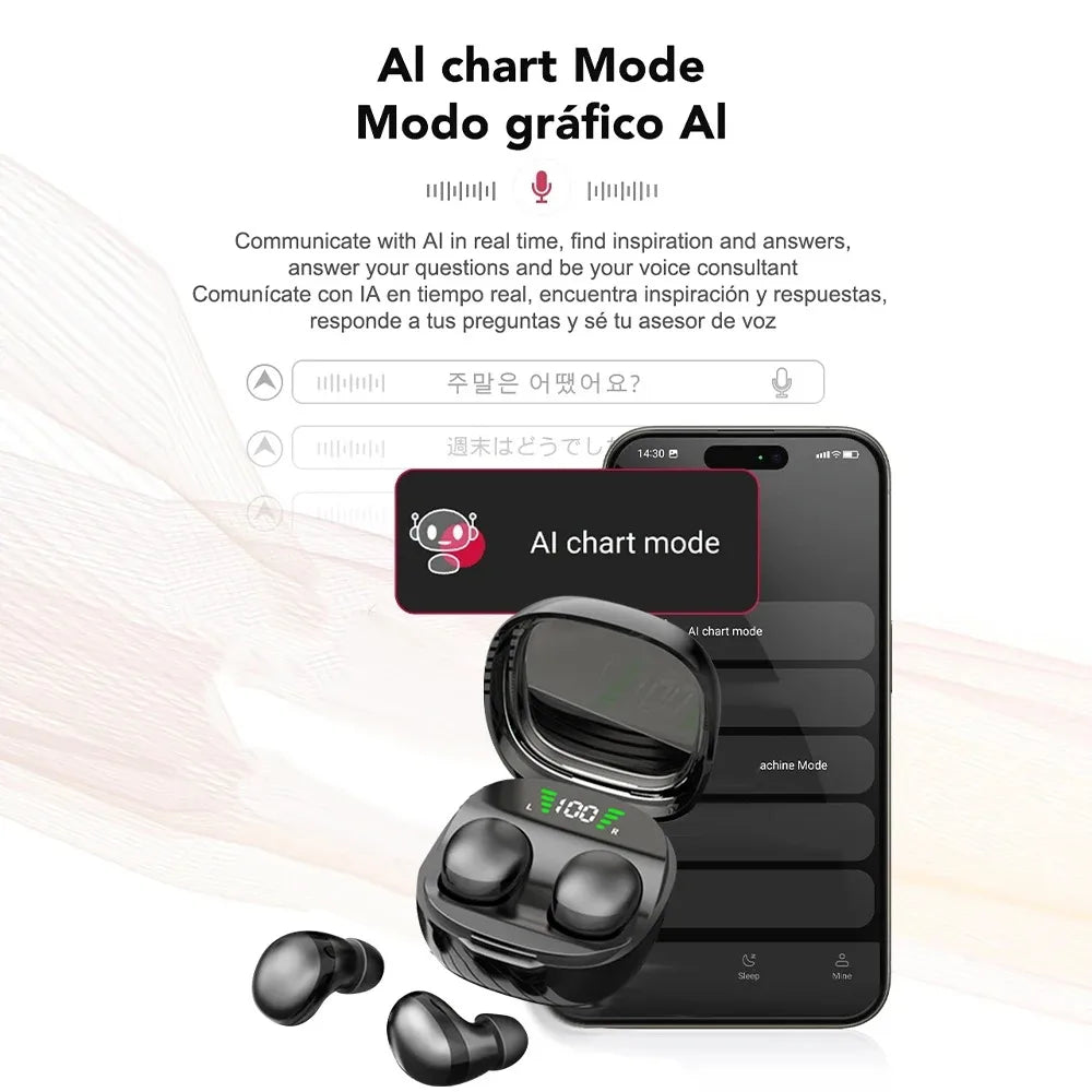 Bluetooth 5.3 AI Translation Earphones Wireless Sleep Headsets 150+Language Headphones HiFi Noise Reduction Earbuds for XIAOMI