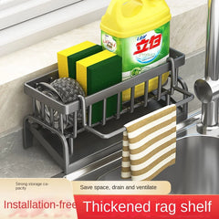Kitchen Sink Storage Rack – Draining Holder for Sponges, Cloths & Cleaning Supplies