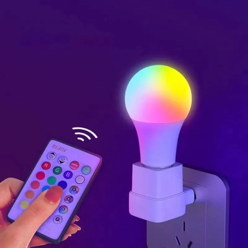 RGB LED Bulb 16 Colors – E27 220V Dimmable Smart Light with Remote Control