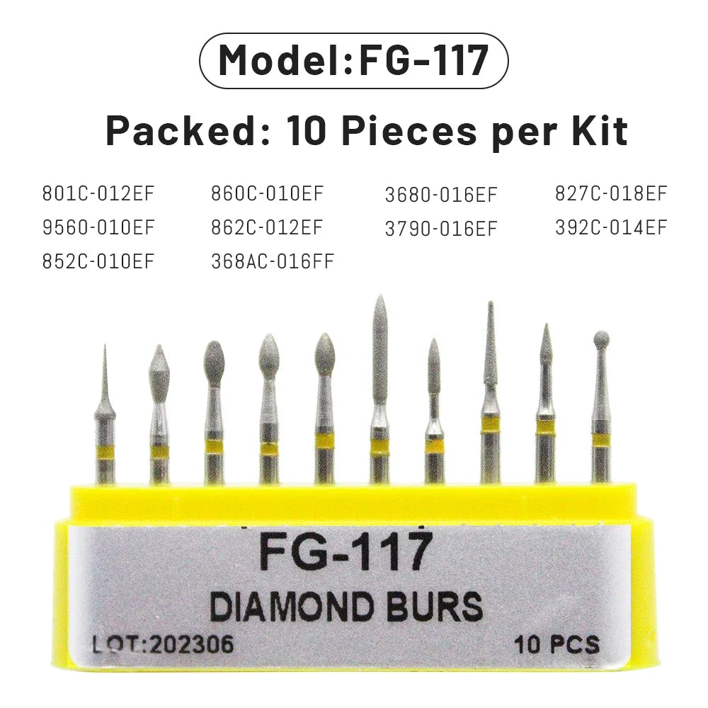 AG 1 Box Dental Diamond Burs Drill for High Speed Handpiece Dentist Burs FG Series Dia.1.6mm