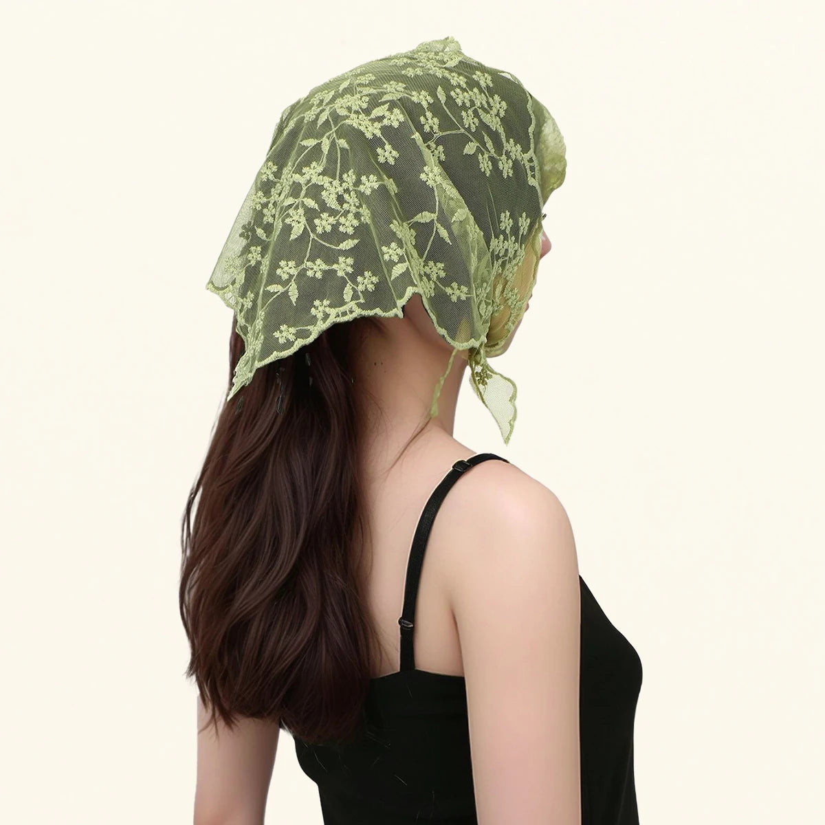 Women’s Lace Triangle Hair Scarf – Vintage Retro Headband & Elegant Hair Accessory