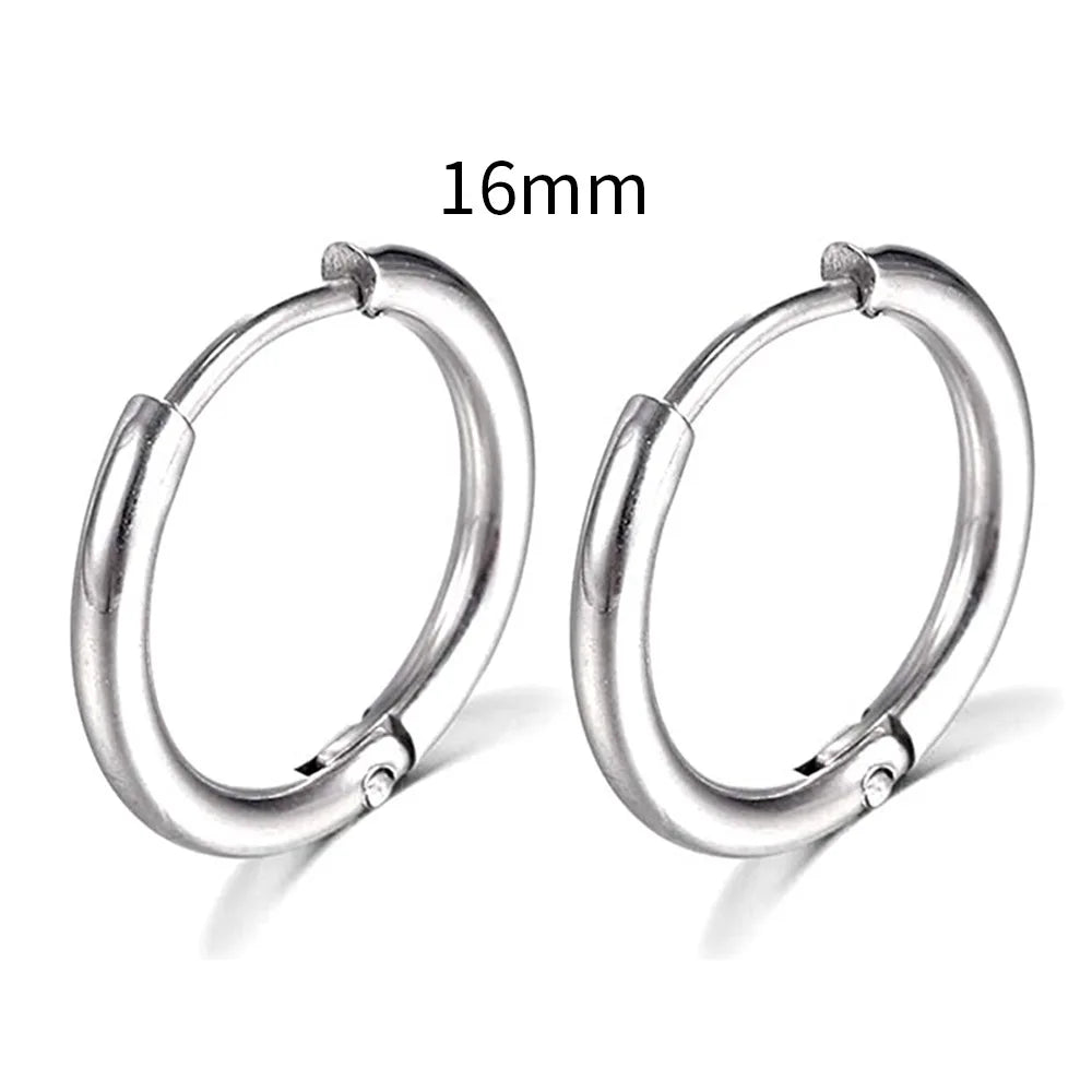 Stainless Steel Small Hoop Earrings – Unisex Cartilage Piercing Jewelry ✨👂