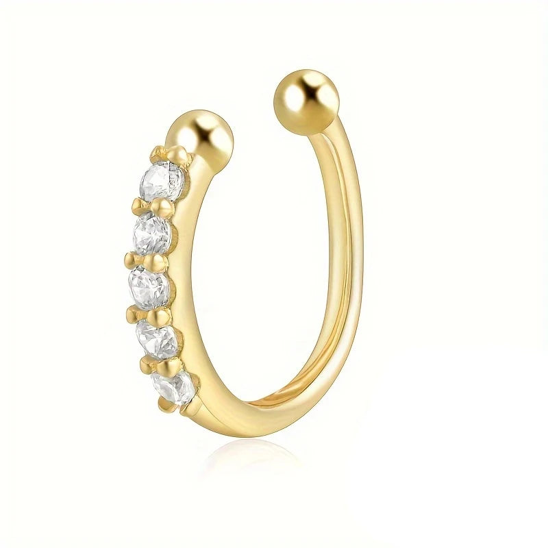 Copper Fake Nose Ring – Hypoallergenic Cuff Earrings for Women