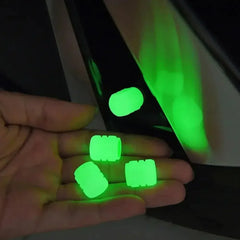 4Pcs Car Luminous Tire Valve Cap Motorcycle Bike Wheel Nozzle Night Glowing Fluorescent Decor Tyre Valve Stem Luminous Caps