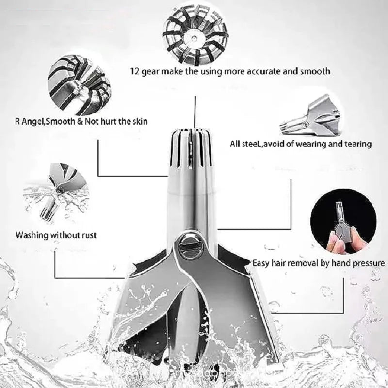 Nose Hair Trimmer for Men – Stainless Steel, Manual & Portable