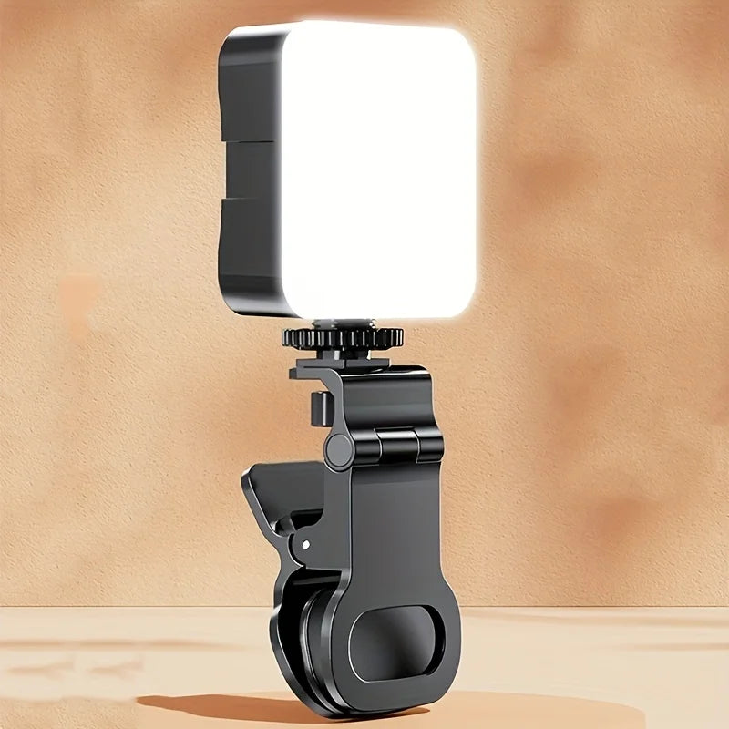 Portable Mini Clip-On Mobile Fill Light – USB Rechargeable, 10 Brightness Modes