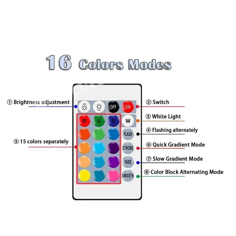 RGB LED Bulb 16 Colors – E27 220V Dimmable Smart Light with Remote Control