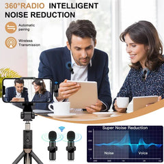 Wireless Lavalier Microphone – Noise Reduction Mic for iPhone & Android
