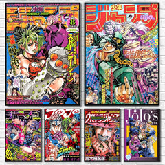 Anime J-JoJo Bizarre Adventure Retro WhitePaper Sticky Poster Home living room Wall Art Garage Room Decor