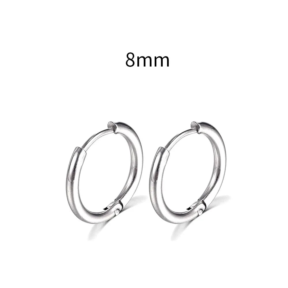Stainless Steel Small Hoop Earrings – Unisex Cartilage Piercing Jewelry ✨👂
