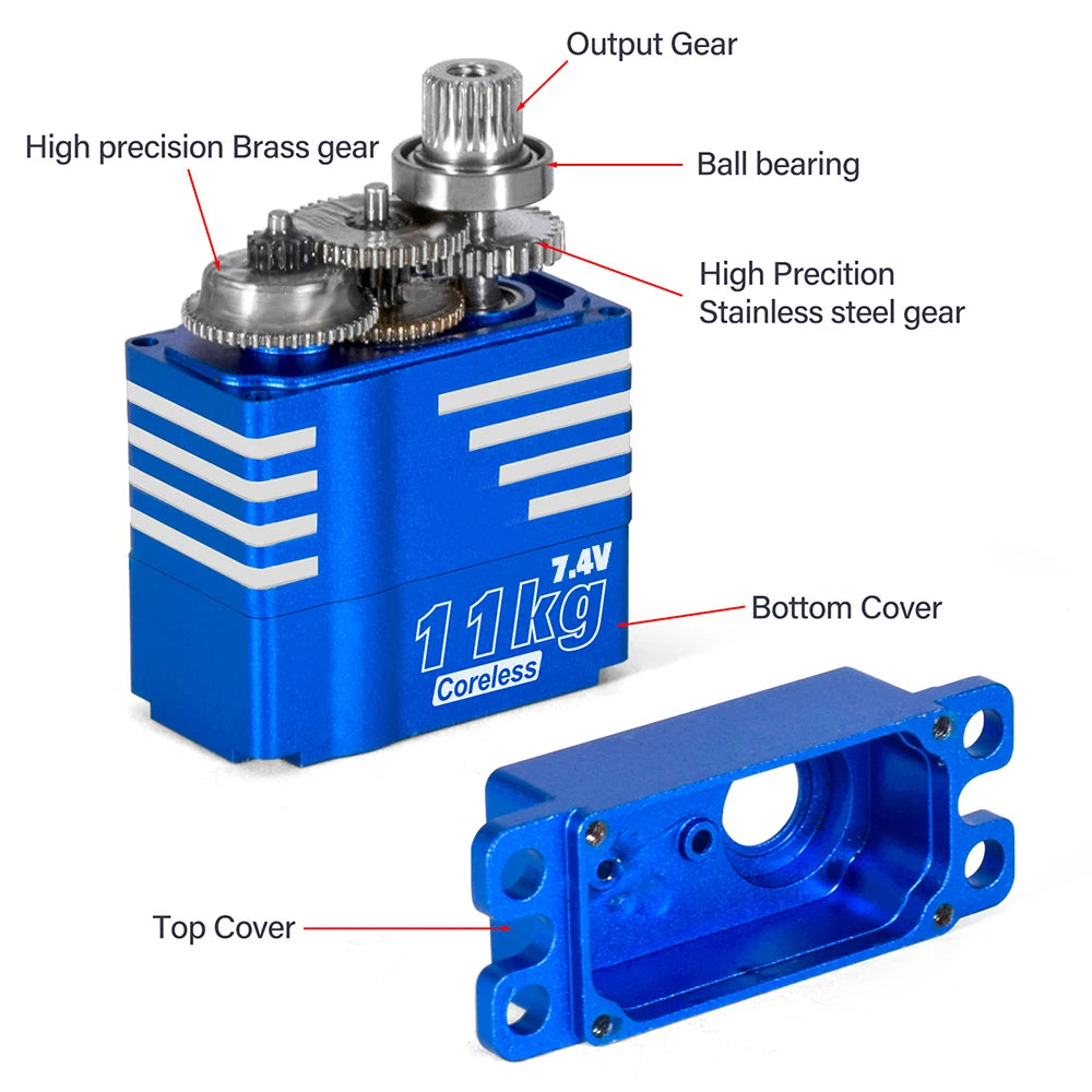 9IMOD RC Digatal Servo 11KG Coreless Metal Gear Servo 4.8-8.4V for 1/8 1/10 1/12 1/18 RC Car RC Helicopter DIY Accessories