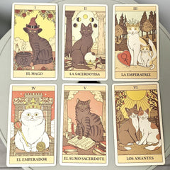 10.3*6cm Cats Rule The Earth Tarot 78-Card Deck for The Feline-Obsessed Spanish Edition
