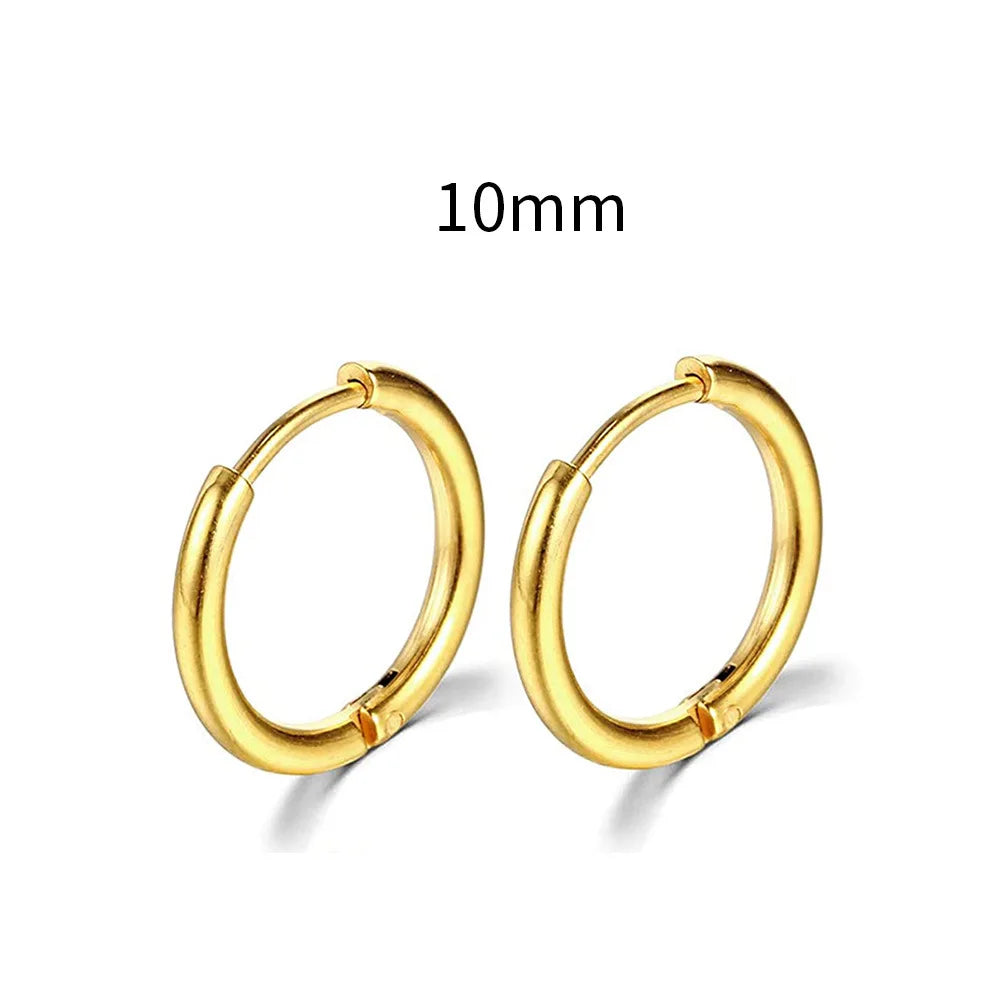 Stainless Steel Small Hoop Earrings – Unisex Cartilage Piercing Jewelry ✨👂