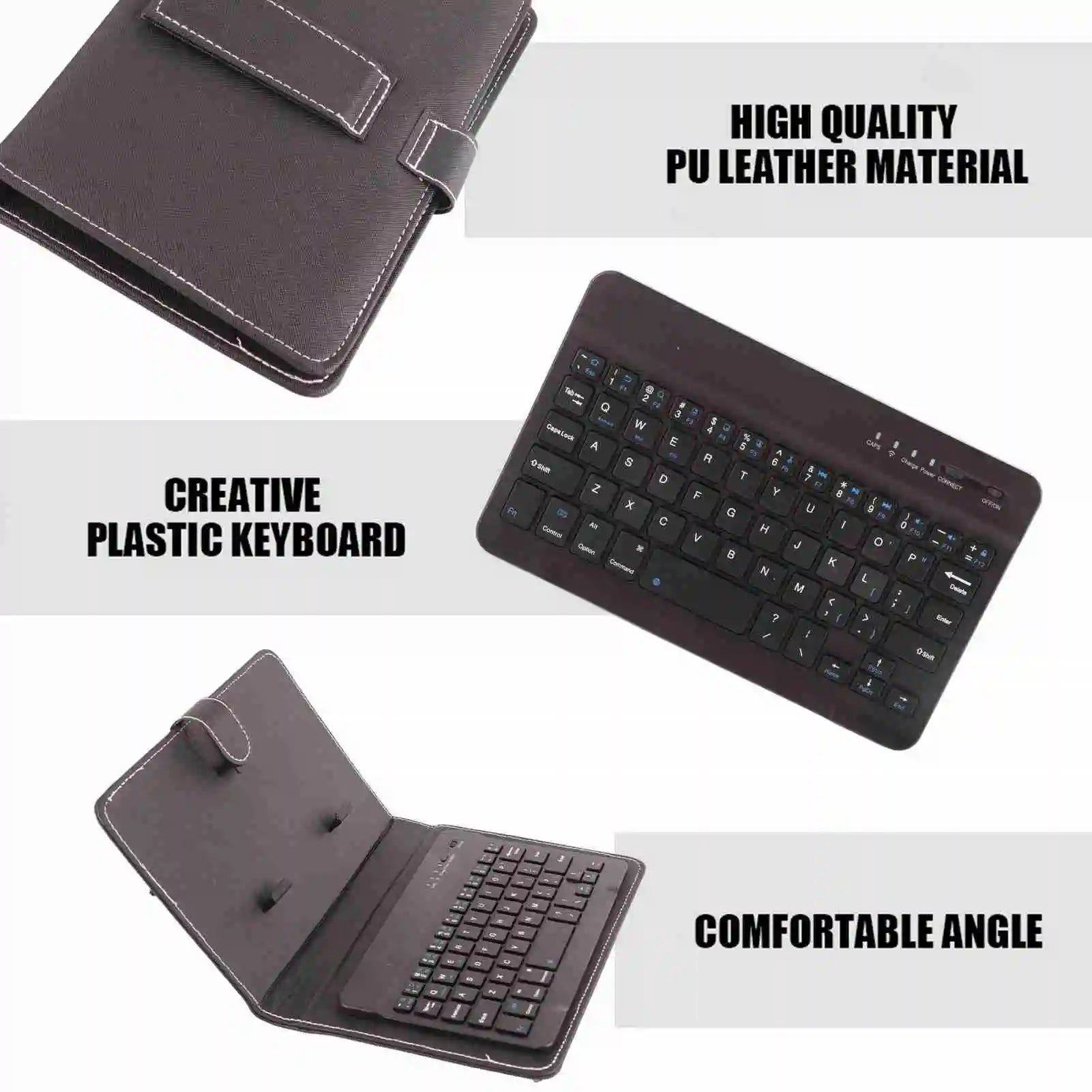 Universal Wireless Bluetooth Keyboard Flip Case Cover with Stand for IOS/ Android Phones