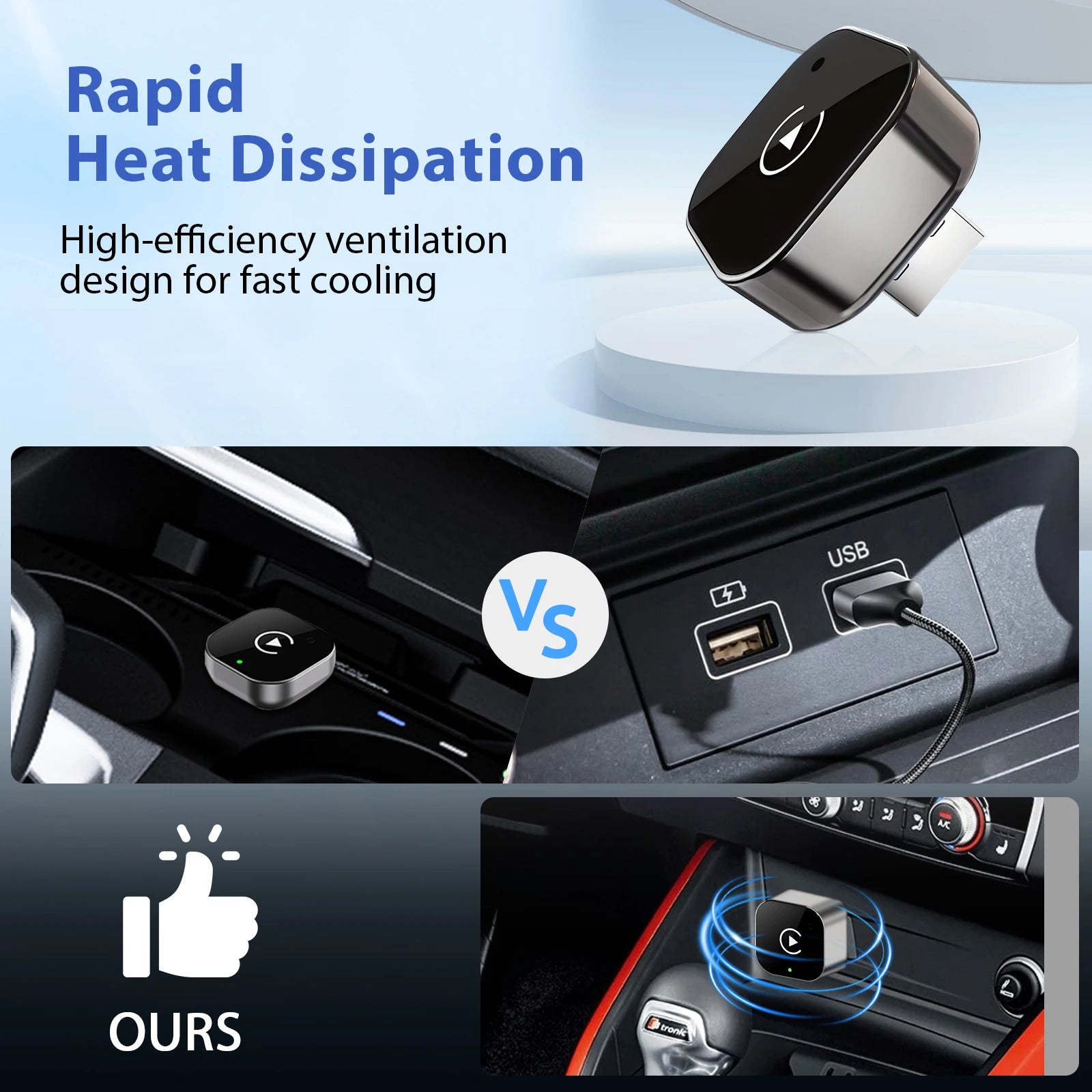 Pionray 2-in-1 Wireless CarPlay & Android Auto Adapter – 5GHz WiFi, USB/Type-C Plug & Play