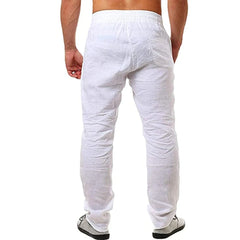 Men’s Cotton Linen Pants – Autumn Solid Color, Breathable, S-3XL