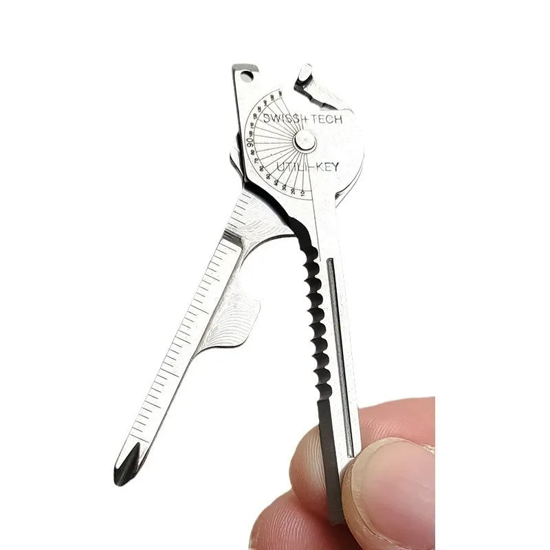 Multi Function Folding Tool Keychain Opener Screwdriver EDC 8 In 1/6 In 1 Utility Outdoor Survival Rescue Pocket Plier KeyRing